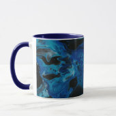 Dunkelblaue psychedelische Flüssigkeit Tasse (Links)