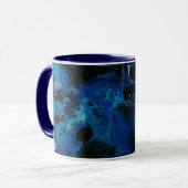 Dunkelblaue psychedelische Flüssigkeit Tasse (Vorderseite Links)