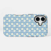 dunkelblaue Punkte iPhone 16 Hülle (Rückseite (Horizontal))