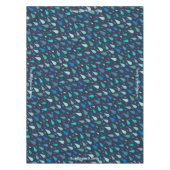 Dunkelblaue Regentropfen mit individuelle Name Tischdecke (Vorderseite)