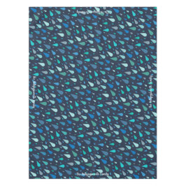 Dunkelblaue Regentropfen mit individuelle Name Tischdecke