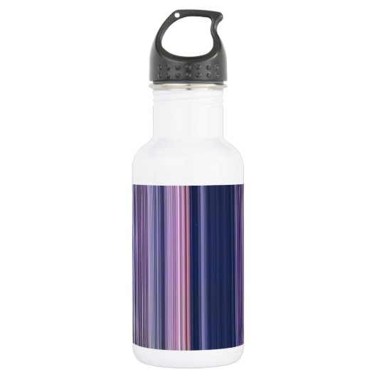 Dunkelblaue rosa Streifen Edelstahlflasche (Vorderseite)