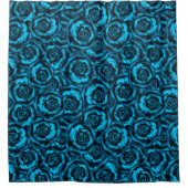 Dunkelblaue Rose Duschvorhang (Vorderseite)