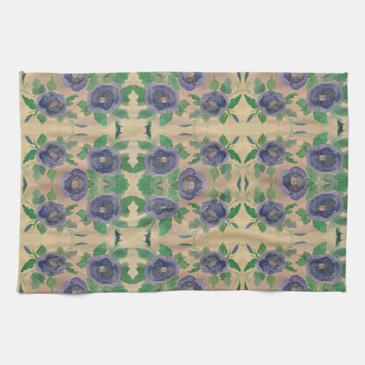 Dunkelblaue Rose Geschirrtuch (Horizontal)