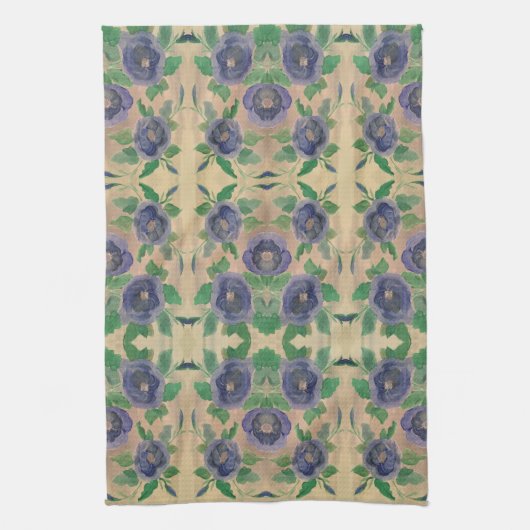 Dunkelblaue Rose Geschirrtuch (Vertikal)
