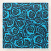 Dunkelblaue Rose Glasuntersetzer (Vorderseite)
