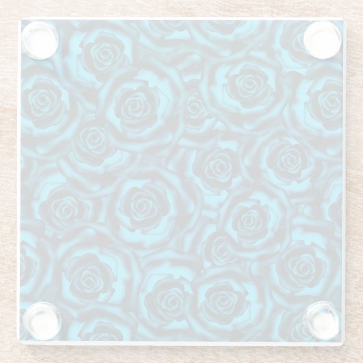 Dunkelblaue Rose Glasuntersetzer (Rückseite)