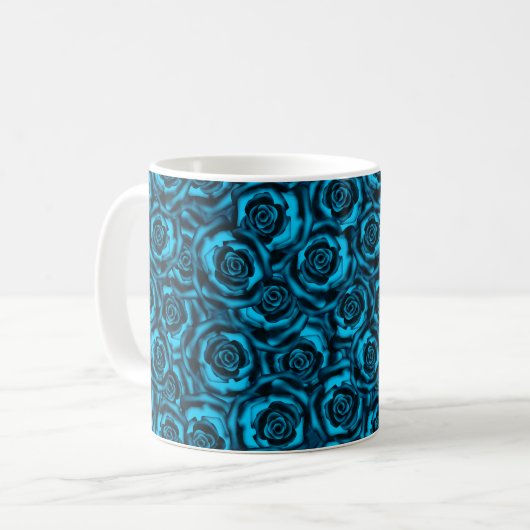 Dunkelblaue Rose Kaffeetasse (Vorderseite Links)