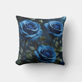 Dunkelblaue Rose Kissen