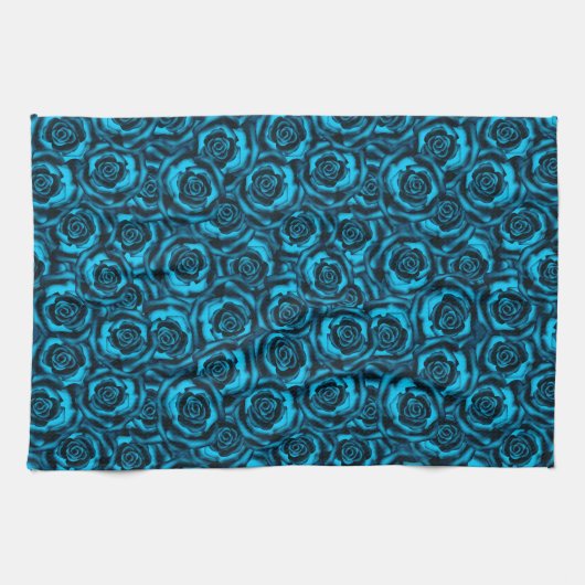 Dunkelblaue Rose Küchentuch (Horizontal)
