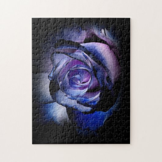Dunkelblaue Rose Puzzle (Vertikal)