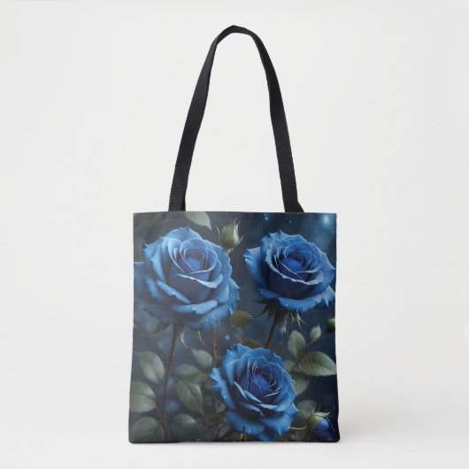 Dunkelblaue Rose Tasche (Vorderseite)