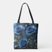Dunkelblaue Rose Tasche (Rückseite)