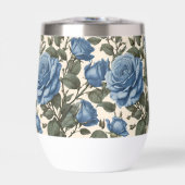dunkelblaue Rose und grüne Blätter, (Vorderseite)