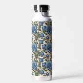 dunkelblaue Rose und grüne Blätter, Trinkflasche (Links)