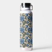 dunkelblaue Rose und grüne Blätter, Trinkflasche (Rückseite)