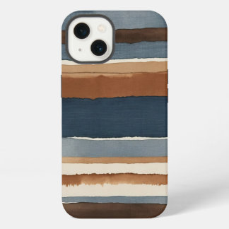 Dunkelblaue Rost- und Braunstreifen iPhone 13 Hülle