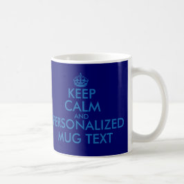 Dunkelblaue Schablone KeepCalm Tassen |