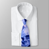 Dunkelblaue Schädel Krawatte (Gebunden)