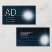 Dunkelblaue Schattenlichtmonogramm Visitenkarte (Vorne/Hinten)