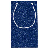 Dunkelblaue Schein-Glitzer-Geschenk-Tasche Kleine Geschenktüte (Rückseite)