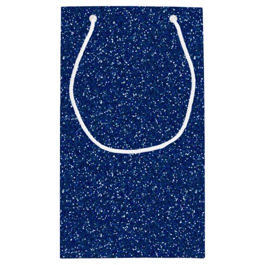 Dunkelblaue Schein-Glitzer-Geschenk-Tasche Kleine Geschenktüte (Rückseite)