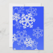 Dunkelblaue Schneeflocken Einladung zur Weihnachts (Rückseite)