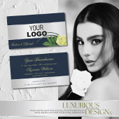 Dunkelblaue Silber Dekoration Niedliche Rose Blume Visitenkarte