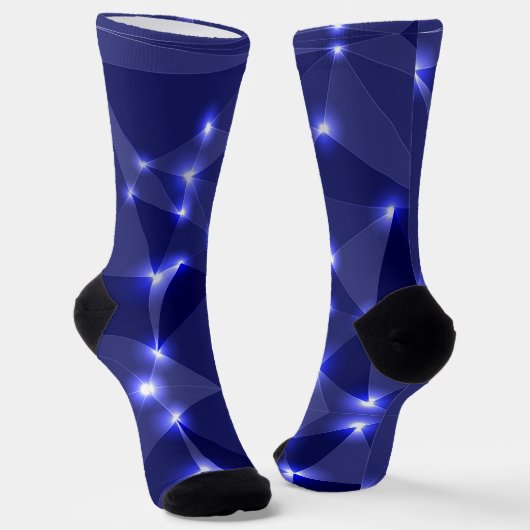 Dunkelblaue Socken mit geometrischem Muster und sc (Gewinkelt)