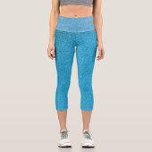 Dunkelblaue strahlende Glitzer Capri Leggings (Vorderseite)