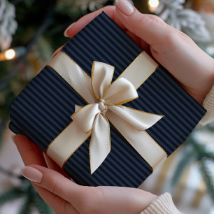 Dunkelblaue Streifen Geschenkpapier