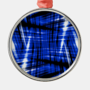 Dunkelblaue Streifen Ornament Aus Metall