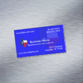 Dunkelblaue Texas-Flaggen-Karte Magnetische Visitenkarte (Beispiel)