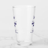 Dunkelblaue Text-Junggesellenabschieds-Glas-Tasse Glas (Links)