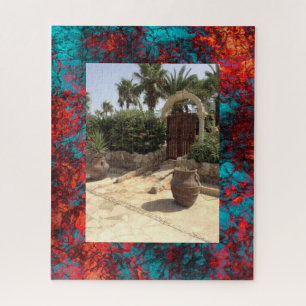Dunkelblaue Textur aus Wildledergranit Puzzle