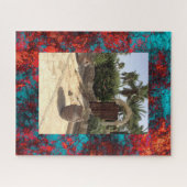 Dunkelblaue Textur aus Wildledergranit Puzzle (Horizontal)