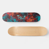 Dunkelblaue Textur aus Wildledergranit Skateboard (Horizontal)