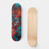 Dunkelblaue Textur aus Wildledergranit Skateboard (Vorderseite)