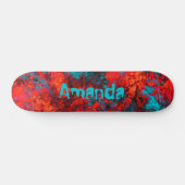 Dunkelblaue Textur aus Wildledermarmor rot Skateboard (Horizontal)