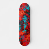 Dunkelblaue Textur aus Wildledermarmor rot Skateboard (Vorne)