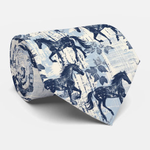 Dunkelblaue Toile-Pferderennen Krawatte