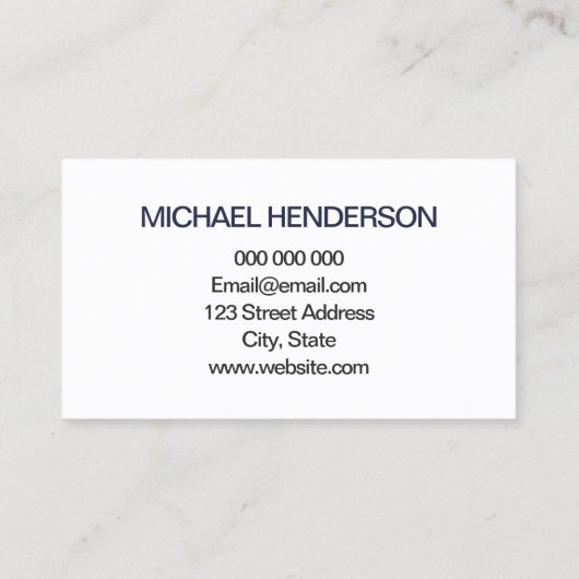 Dunkelblaue unbedeutende moderne Visitenkarten Visitenkarte (Rückseite)