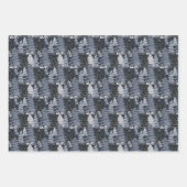 Dunkelblaue und graue Weihnachtsbaumen Geschenkpapier Set (Vorderseite 3)
