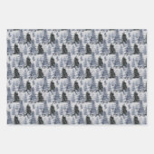 Dunkelblaue und graue Weihnachtsbaumen Geschenkpapier Set (Vorderseite 2)