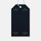 Dunkelblaue und grüne Blätter Grüne Rustikale Hoch Geschenkanhänger (Rückseite)