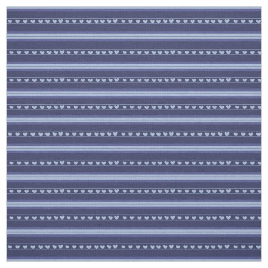 Dunkelblaue und hellblaue Herzen in Streifen Stoff (Muster)