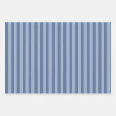 Dunkelblaue und hellblaue Streifen Geschenkpapier Set (Vorderseite 2)