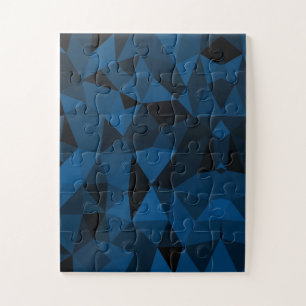 Dunkelblaue und schwarze geometrische Netzstruktur Puzzle