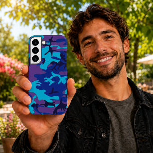 Dunkelblaue und violette Tarnung Samsung Galaxy Hülle