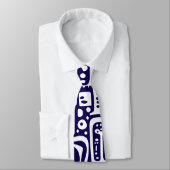 dunkelblaue und weiße Doodles 7 von 7 Krawatte (Gebunden)